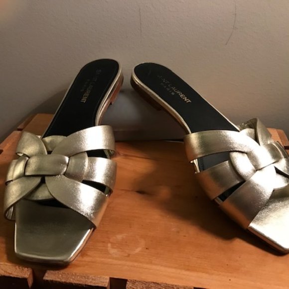 Saint Laurent Platino slides, size 38, platinum - Picture 4 of 5